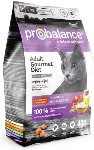 Probalance Adult Gourmet Diet для взрослых говядина, ягненок 0.4 кг