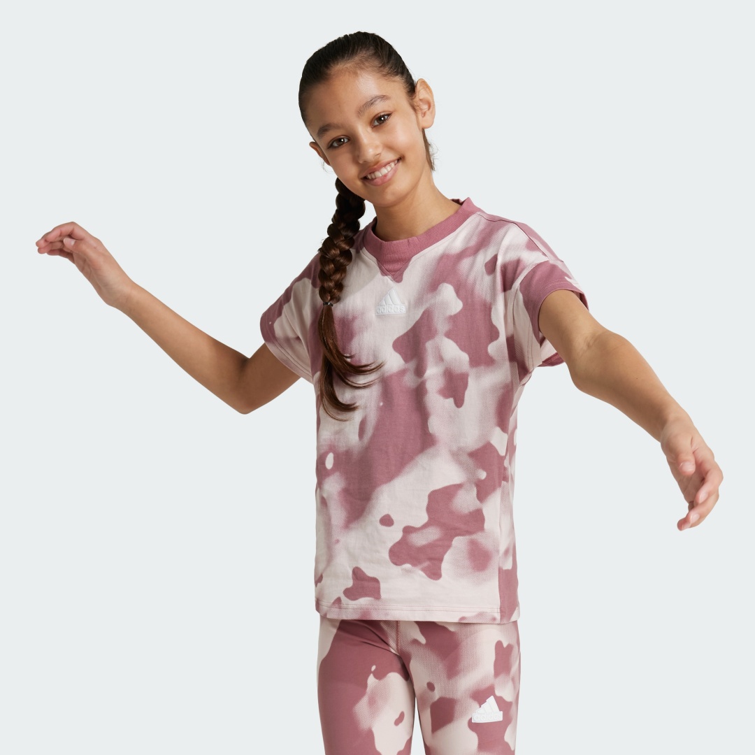 Футболка adidas JG FI AOP T красный
