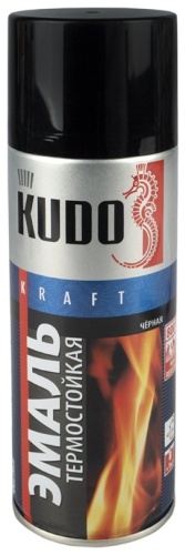 Kudo эмаль Kraft термостойкая тон черный, 520 мл