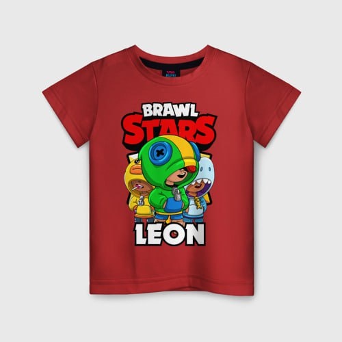 Футболка Бравл Старс Леон Brawl Stars TMH_TREND.KZ красный