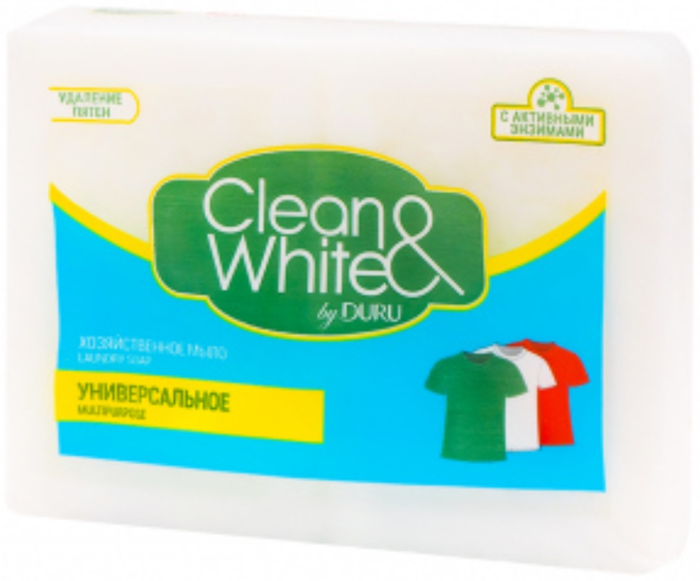 Кусковое мыло хозяйственное DURU Clean&White Универсальное 125 г
