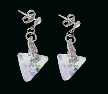 Серьги Preciosa нержавеющая сталь, кристаллы Swarovski