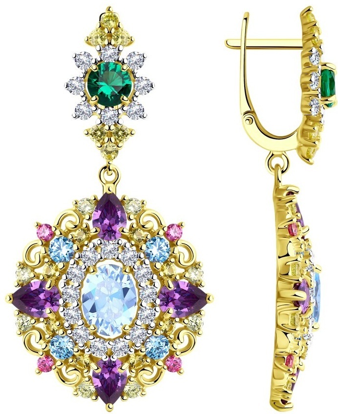 Серьги SOKOLOV EAR-SO-925-299736 вес 13.2 г серебро, фианит