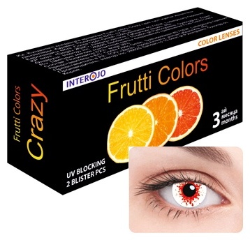 Контактные линзы Interojo Frutti Colors Crazy Blood 0 кривизна 8.6 на три месяца 2 шт