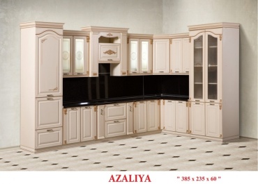 Кухонный гарнитур Levanto Azaliya, 385x200х60 см, ЛДСП, бежевый