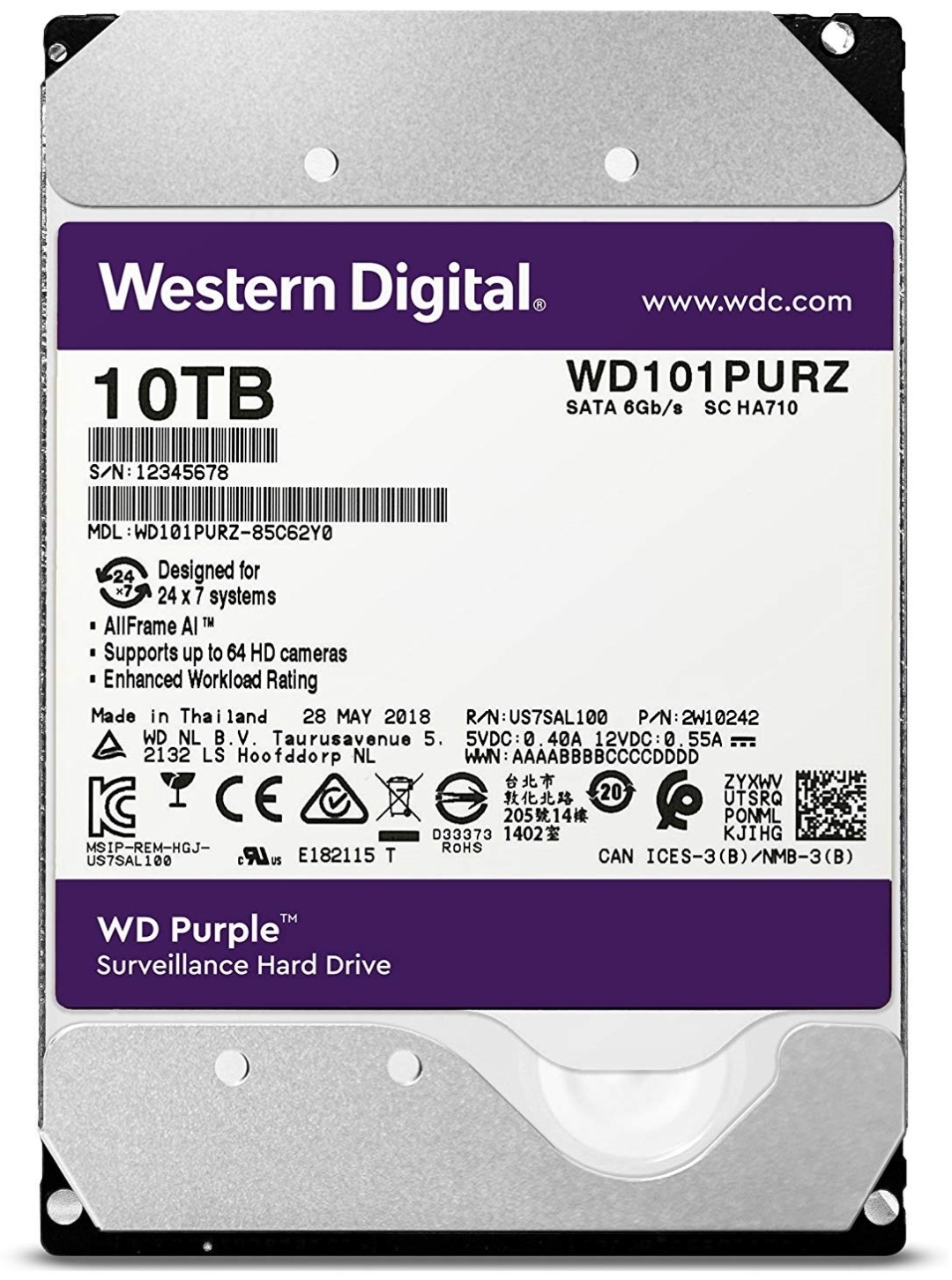 Western Digital Purple WD101PURZ 10Tb