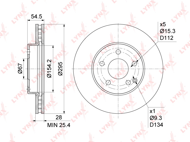 Диски LYNXauto передние BN1082