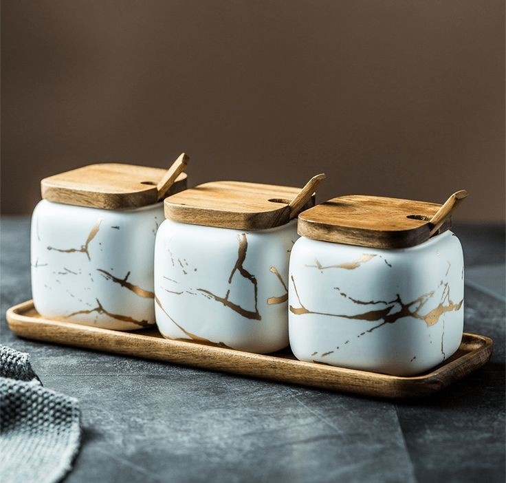 Ceramics набор для специй 633407, дерево, керамика