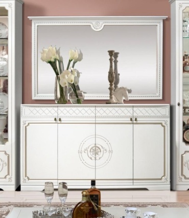 Комод Sanflor Лейли, 176.60x55.20x99.5 см, белый, золотой