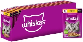 Whiskas кусочки в желе курица 75 г 28 шт