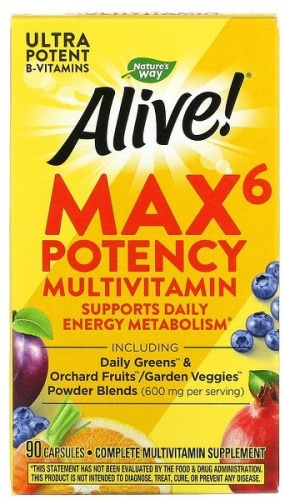 Nature's Way мультивитамины Alive! Max6 Potency 90 капсул