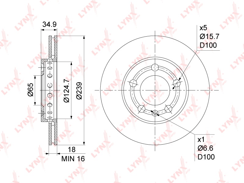 Диски LYNXauto передние BN1205