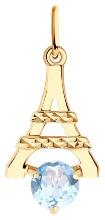 Подвеска Diamant 51-330-01349-1 вес 0.64 г золото, топаз