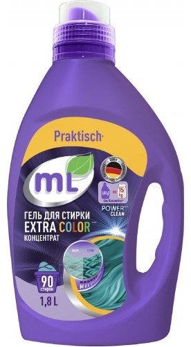 Meine Liebe Гель для стирки цветного белья EXTRA COLOR, универсальный концентрат, формула защиты цвета, 1.8 л