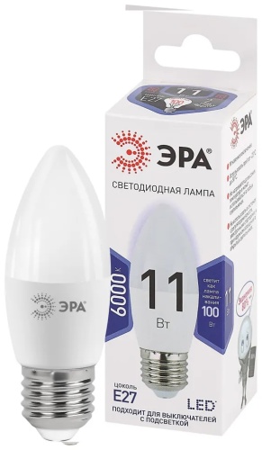 ЭРА 11W E27, светодиодная, холодный белый