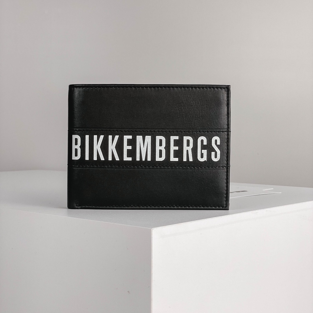 Портмоне Bikkembergs натуральная кожа черный, белый