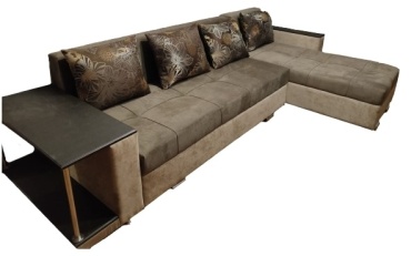 Угловой диван ROOM MEBEL 11, 310х75 см, обивка комбинированная, серый