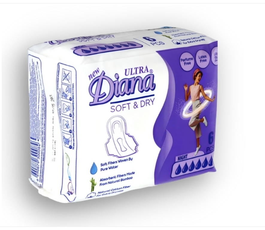 Diana прокладки Ultra Soft Dry Night 6 шт