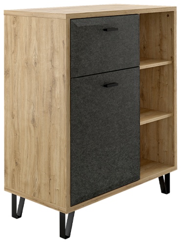 Комод Euromebel Грэйс, 79x27x110 см, коричневый, графит