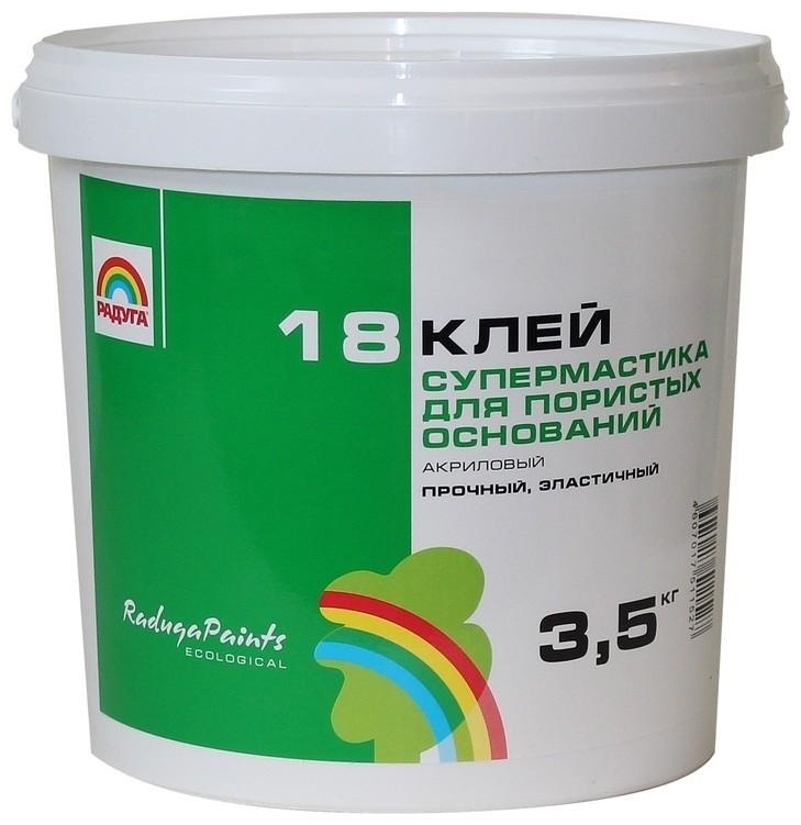 Клей РАДУГА 18 супермастика для пористых оснований готовый 3.5 кг
