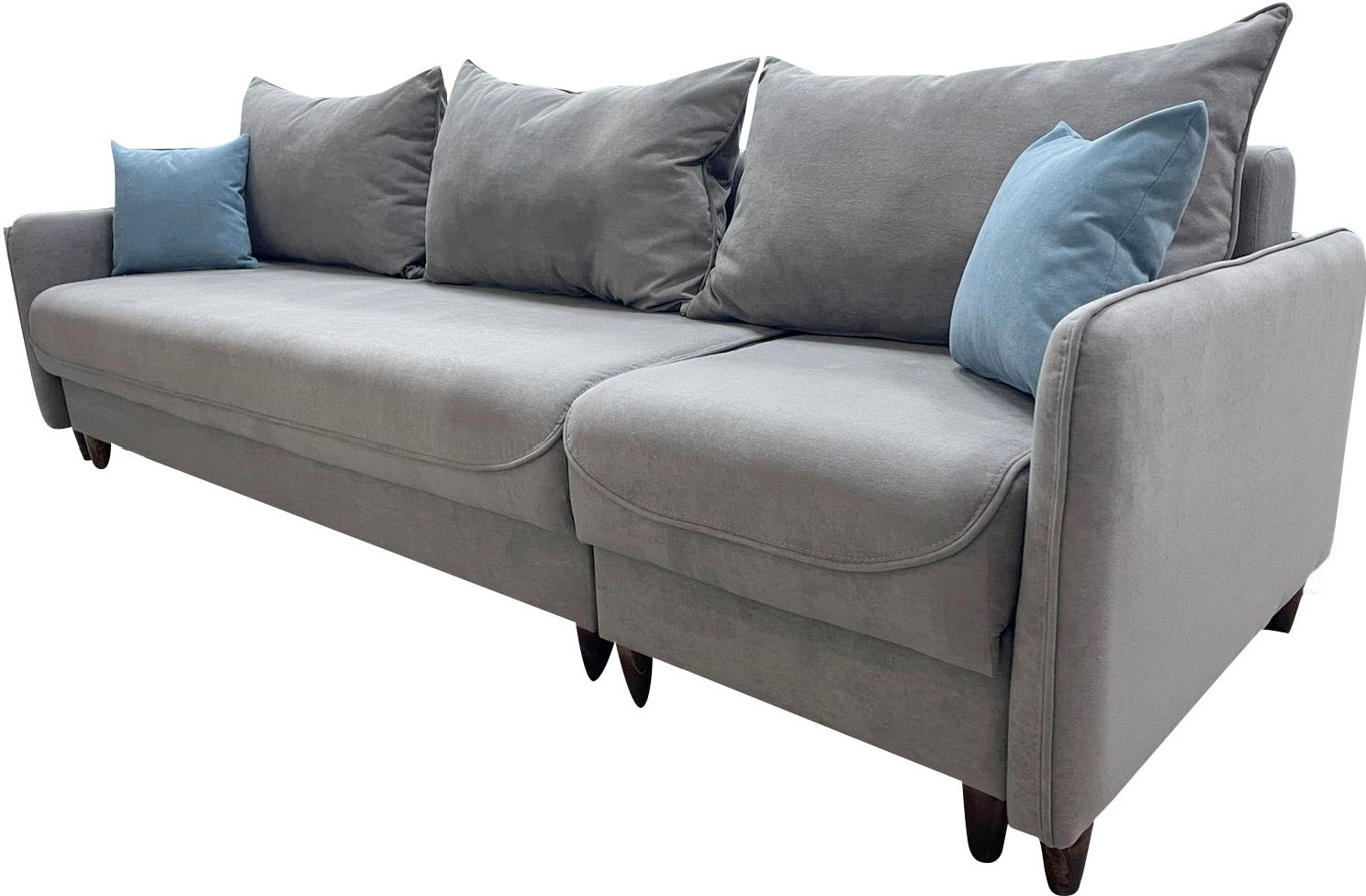 Купить DALUS Твист диван, обивка велюр, 45x280x107 см, серый в Алматы ...