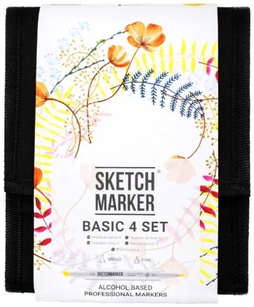 Набор маркеров SKETCHMARKER Basic-4, set 12 - Базовые оттенки сет 4 (12 маркеров + сумка органайзер)