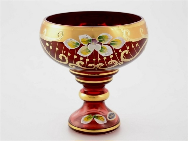 Star Crystal конфетница  9825/13 SMALT GRANAT круглая 1 шт