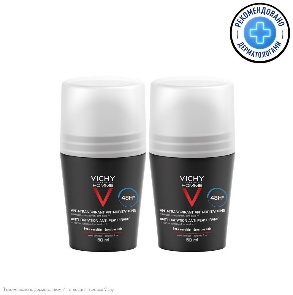 Купить Vichy Homme 48H дезодорант-антиперспирант для мужчин 100 мл в ...