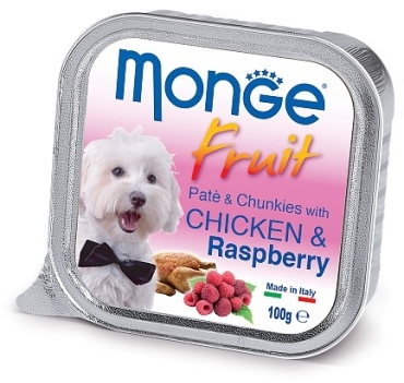 Monge пюре Fruit курица и малина 100 г 1 шт