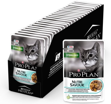 PRO PLAN Nutri Savour Sterilised кусочки в желе рыба 85 г 26 шт