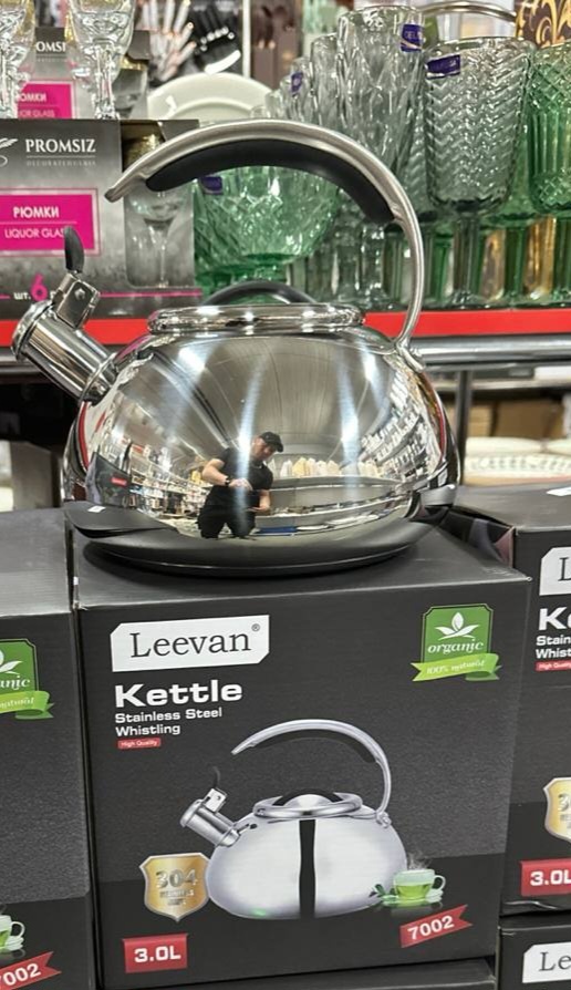Leevan чайник 7002 3 л, нержавеющая сталь