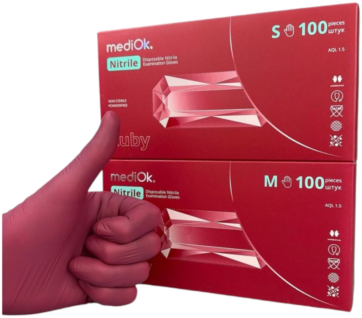 MediOk перчатки 6752 красный 100 шт