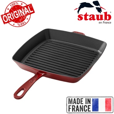 Сковорода гриль Staub France Cranberry 30 см с антипригарным покрытием, чугун