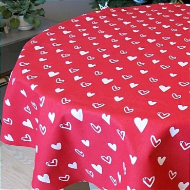 Скатерть With love A.B. Hearts 170x170 см, хлопок, дак, 1 шт