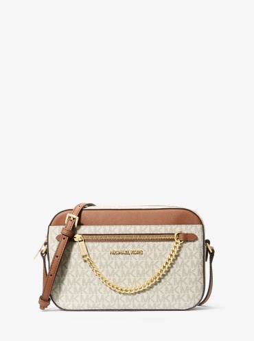 Сумка кросс-боди Michael Kors канвас бежевый