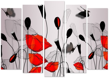 Universal Art модульная картина Цветы 100x75 см