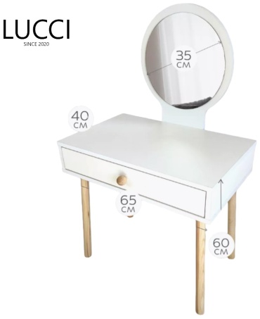 LUCCI 226214956 детский туалетный столик, 65x40x97 см, белый