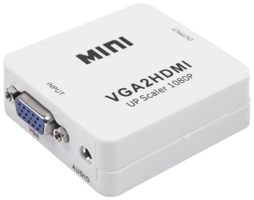 Конвертер VGA + Стерео 3,5 мм на HDMI, пластик, белый  REXANT