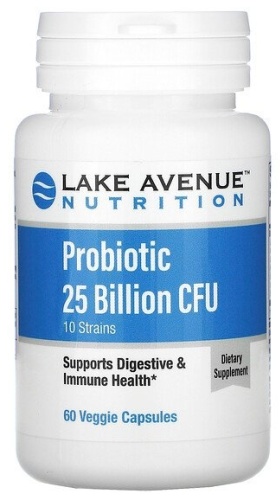 Lake Avenue Nutrition пробиотик Probiotic 25 billion CFU 60 капсул