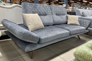 Диван прямой Ереке Мебель Milan BTM D23CL-S245, 230х90 см, обивка велюр, серый