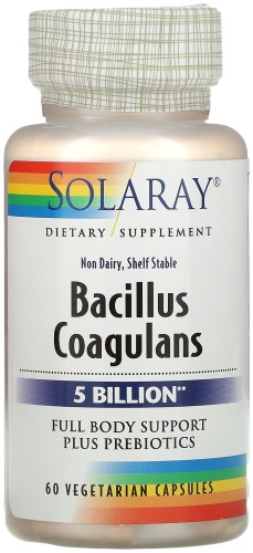 Solaray пробиотик Bacillus Coagulans 60 капсул