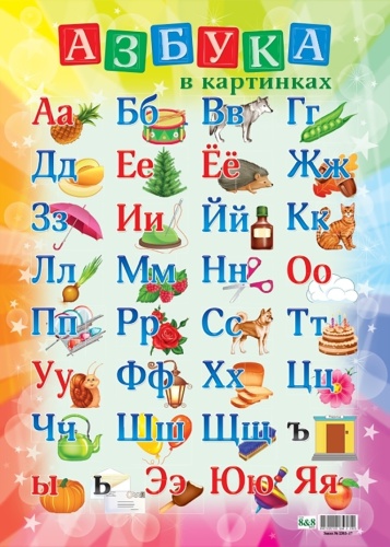 Плакат Азбука в картинках на английском, A4, бумага