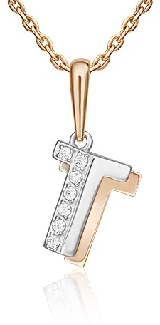 Подвеска PLATINA 03-3418-Т-401-1111 вес 0.81 г золото, фианит