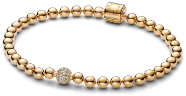 PANDORA «Бусины» 568342C01-21 длина 21 см вес 11 г сплав покрытый золотом 14К, цирконий