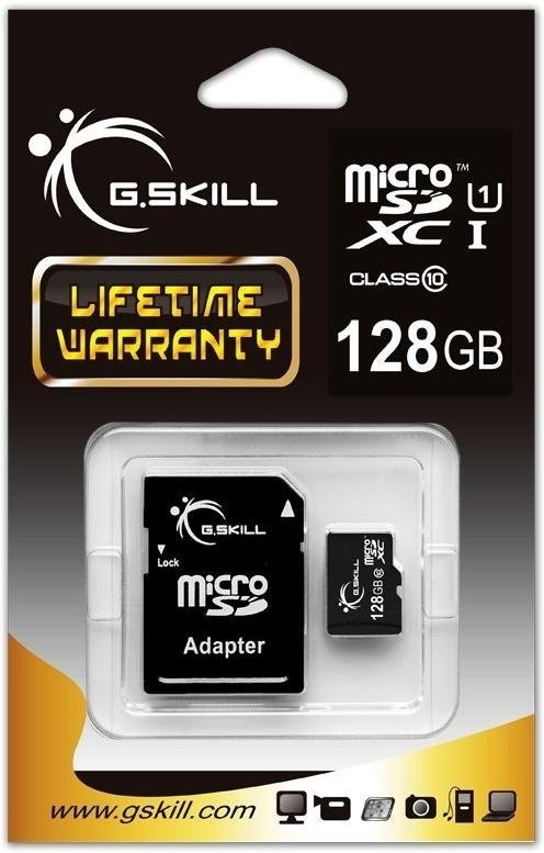 Карта памяти G.Skill microSDXC Class 10 UHS-I U1 128Gb + SD adapter