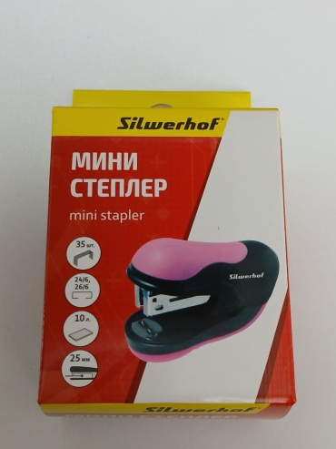 Степлер Silwerhof 401062-37, размер скобы № 24/6, № 26/6, розовый