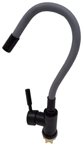 Смеситель с гибким изливом AKVALINE AKL-M-2126 G, латунь, цвет серый, черный