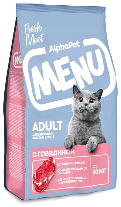 Купить Корм AlphaPet Menu говядина 10 кг в Алматы – Магазин на Kaspi.kz
