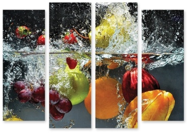 Seven Art модульная картина Фрукты в воде 150x112 см