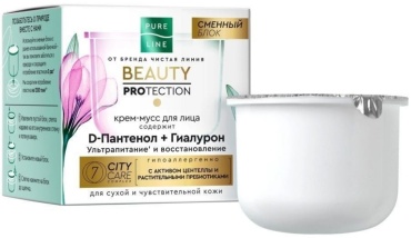 ЧИСТАЯ ЛИНИЯ мусс Beauty Protection D-Пантенол и Гиалурон сменный блок для лица 45 мл